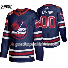 Winnipeg Jets Custom Adidas 2019 Heritage Classic Navy Authentic Shirt - Kinderen